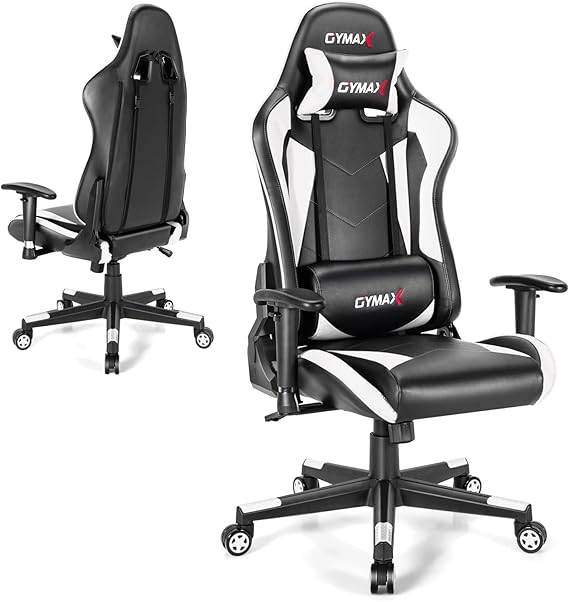 Pink Ergonomic Gaming Chair with Lumbar Support