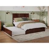 Wood Bed with Twin XL Trundle in Walnut