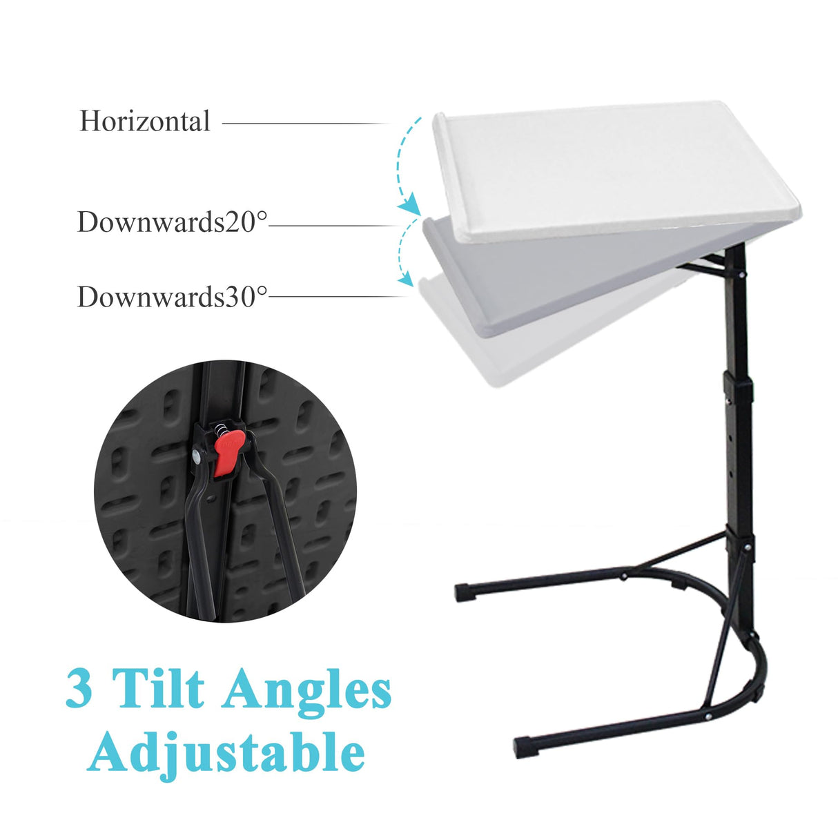 Folding TV Tray Table, Adjustable TV Dinner Table, Portable Tables Folding for Eating and Laptops,