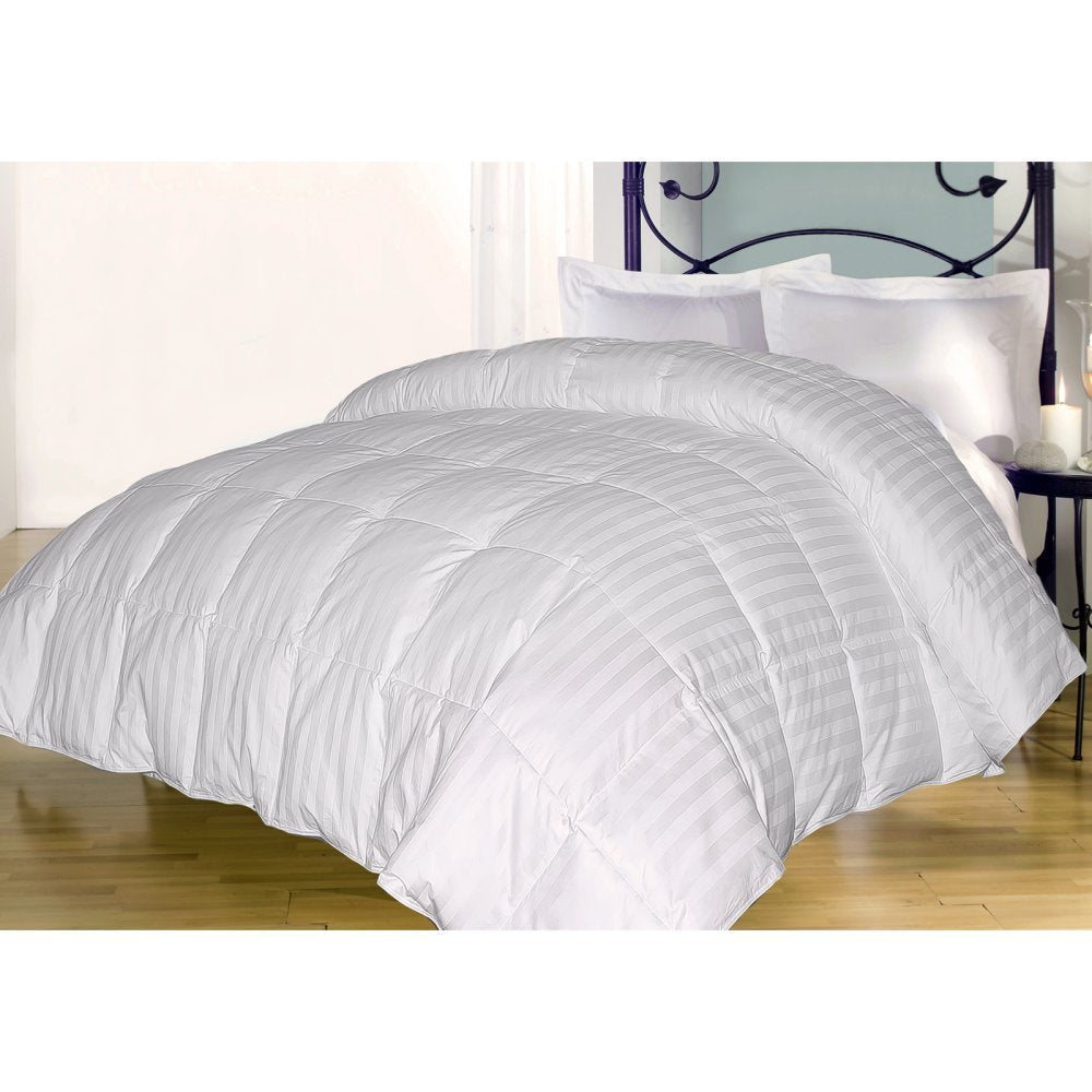 350 Thread Count Cotton Damask Down Alternative Comforter, Twin, White