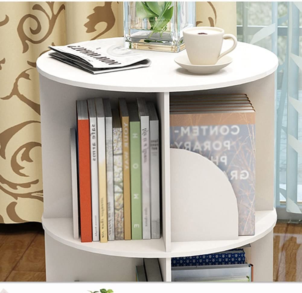 Bookshelf 360° Rotating Bookshelf Corner Bookcase Child Student Floor-Standing