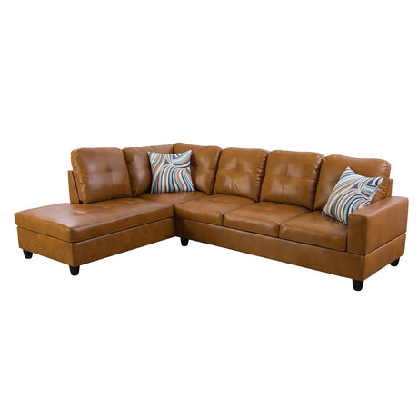 L-Shaped Sectional Sofa Set 5-Seat Luxurious Faux Leather Couches for Living Room,