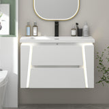 36" Bathroom Vanity with Sink Combo, Floating Bathroom Vanity with LED Light