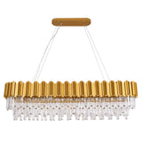 W51 Luxury Modern Crystal Linear Chandelier Lights Pendant Ceiling Light Oval Raindrop