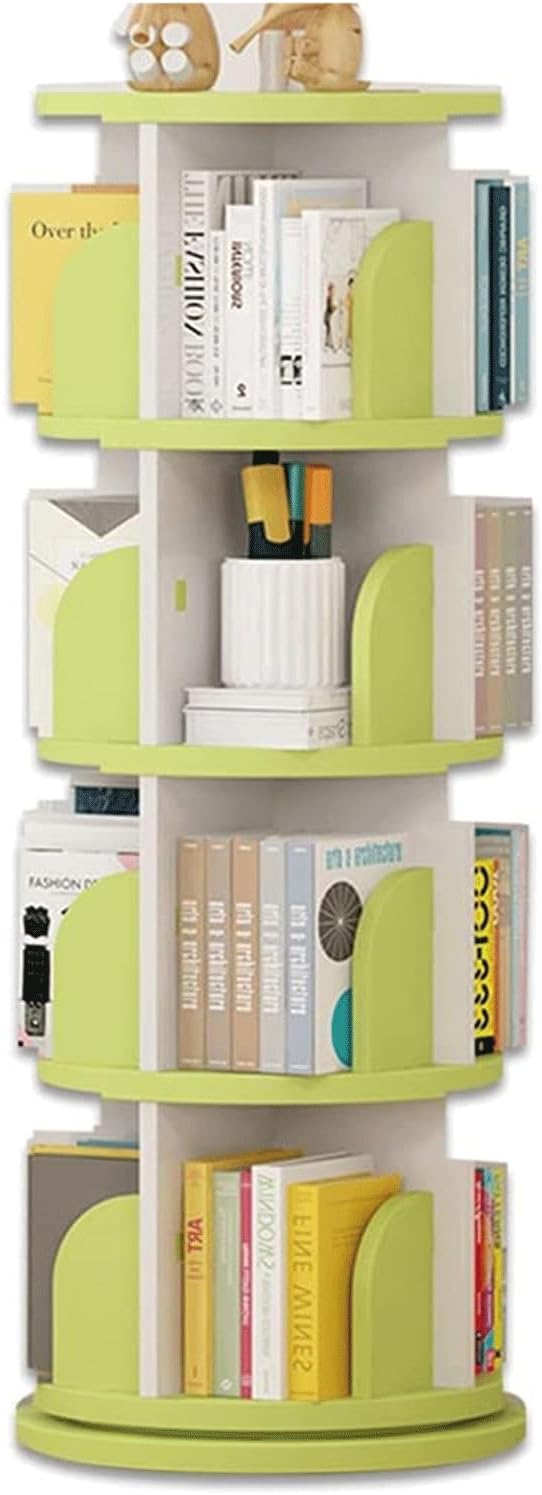 Bookcases 360° Rotating Bookshelf Multi Tier Standing Bookcase Round Large Capacity