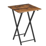 Folding TV Tray Table, Wooden TV Tray, Portable Sofa Side Table, Industrial Snack Table