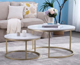 Round Coffee Tables Set of 2, Nesting Tables Living Modern Room Center Table