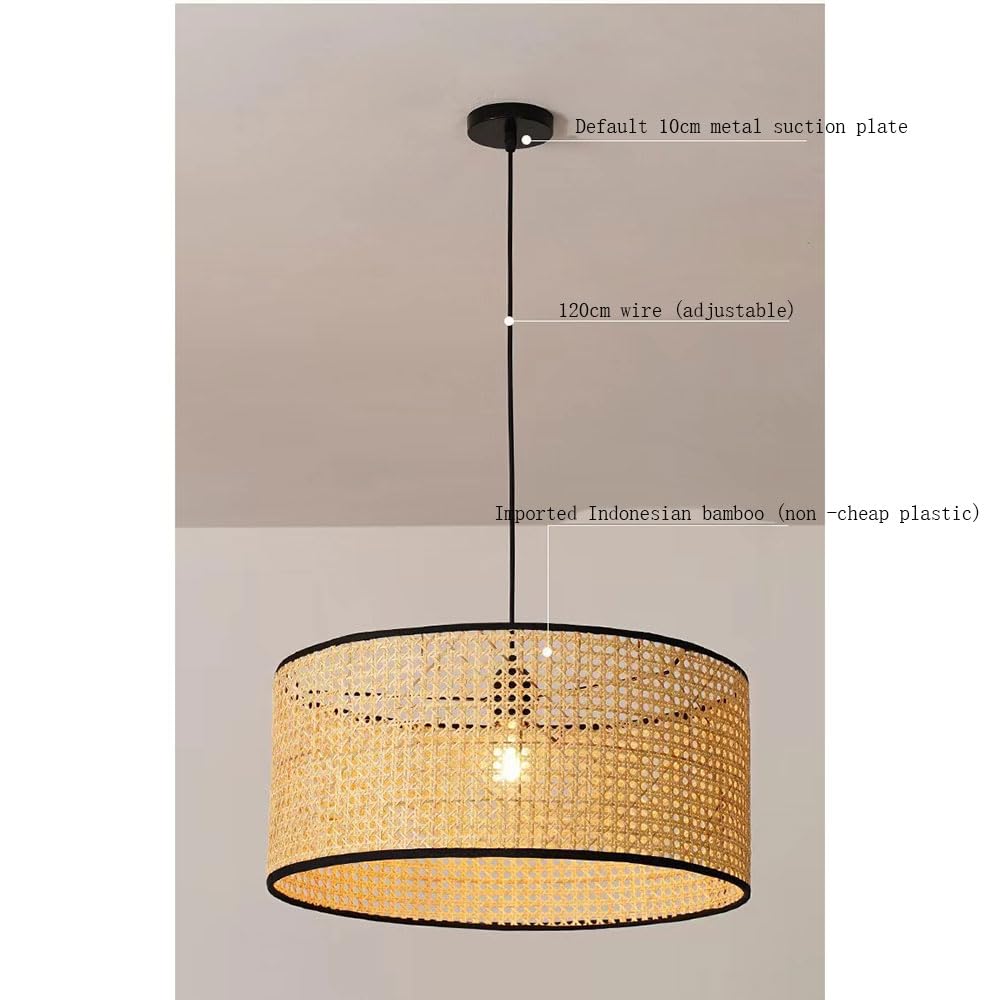 Pendant Light,Vintage Farmhouse Bamboo Cone Chandeliers,Modern Retro Boho