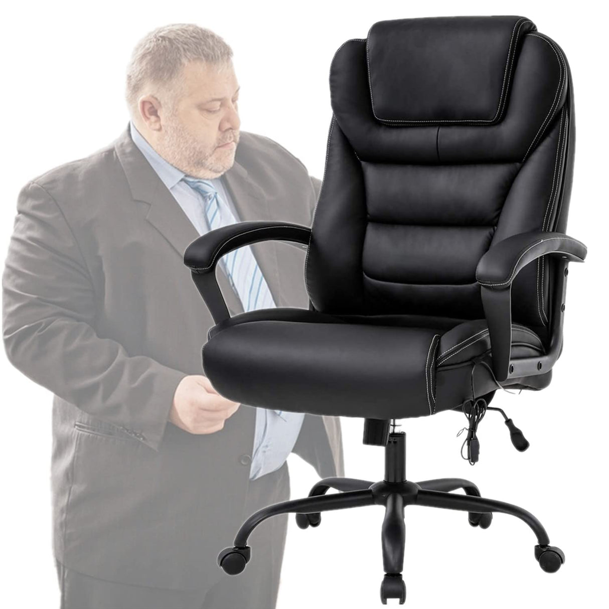 Office Exectuive Chair Big and Tall Office Chair 500lbs Wide Seat Computer Desk Chair