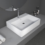 24 x 16.5 in. Rectangular White Ceramic Vessel Bathroom Vessel Sink