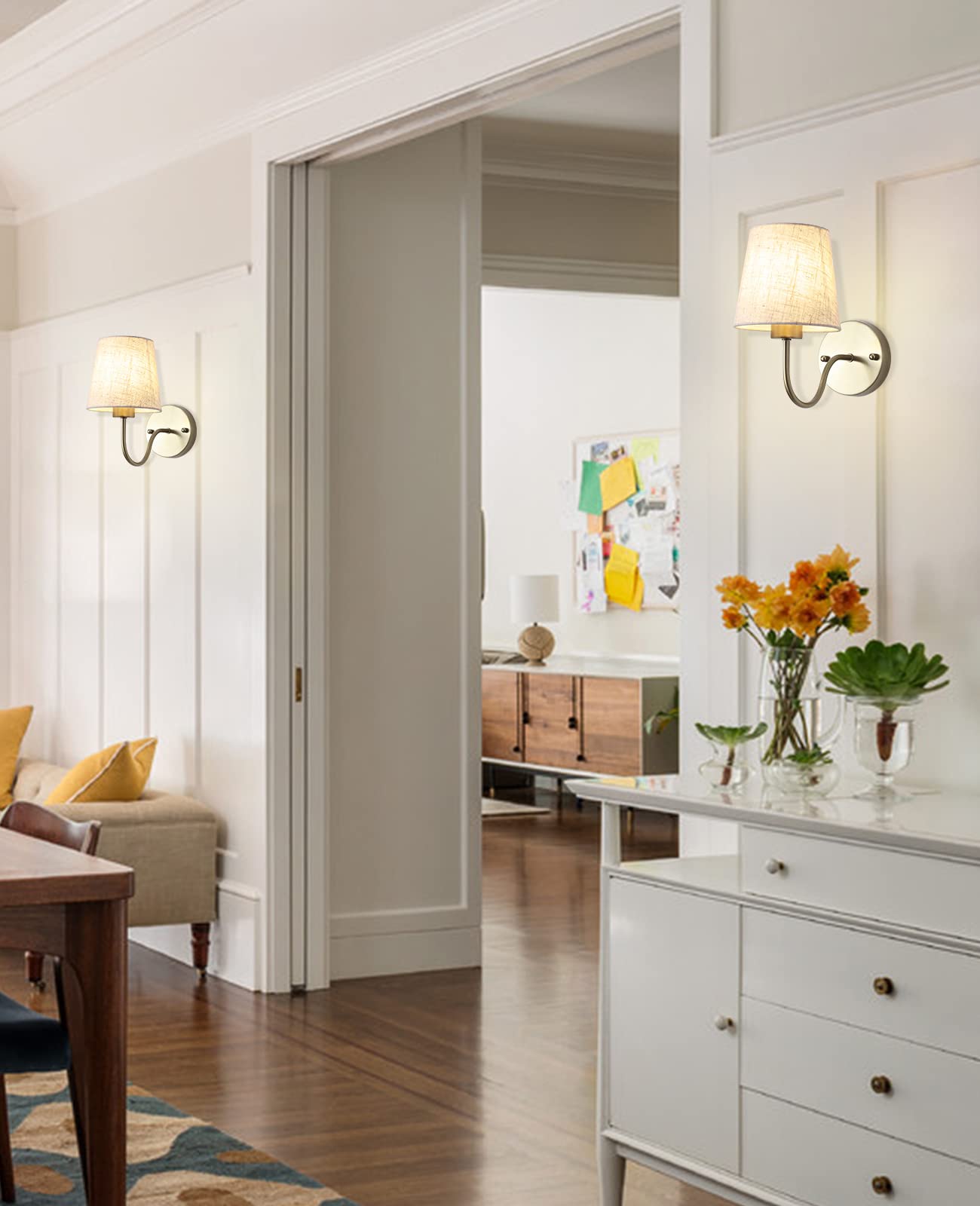 Gold Wall Sconces Set of Two, Modern Sconces Wall Lighting Vintage Wall Light Fixtures