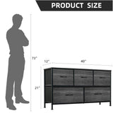 Drawer Dresser for Bedroom, 21H x 40L X12''W Tall Chest of Drawers for Closet, Nursery