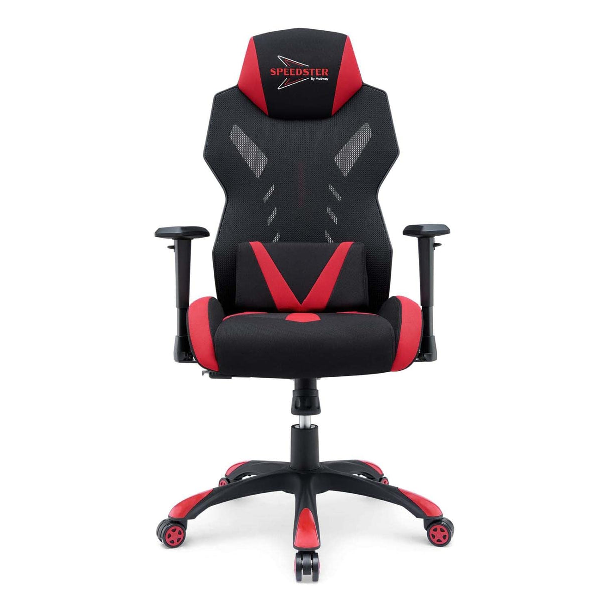 Ergonomic Mesh Gaming Chair with Lumbar Support - Black & Red