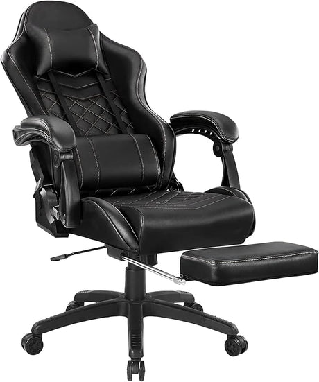 Gaming Chair for Adults 350lbs, Ergonomic Office Chair with Footrest and Adjustable Armrest