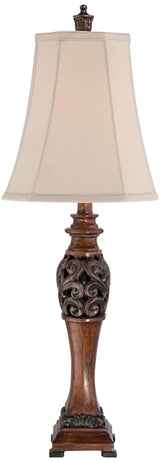 Exeter Traditional Table Lamps Set of 2 - 30" Bronze Carved Leaf Design