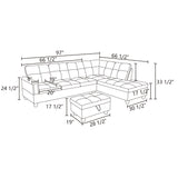 MZX-Bill-SS-00068-LWJ Sectional, Silver Green - R