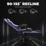 Ergonomic Gaming Chair with Footrest - Height Adjustable Reclining Office Chair