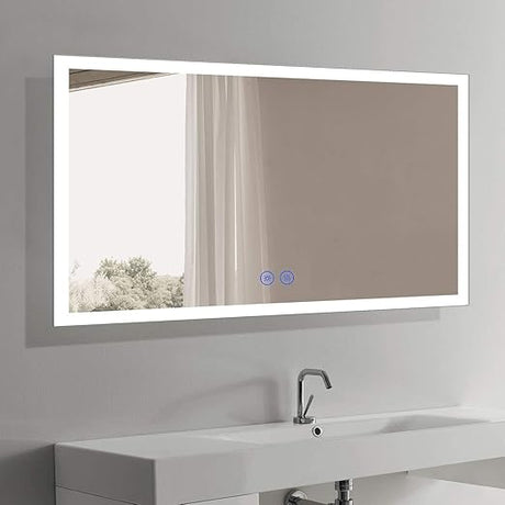 LED Bathroom Mirror with Lights, LED Mirror for Bathroom, 48 x 28 Inch Lighted Vanity Mirror