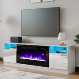 Fireplace TV Stand with 36" Electric Fireplace, LED Light Entertainment Center,