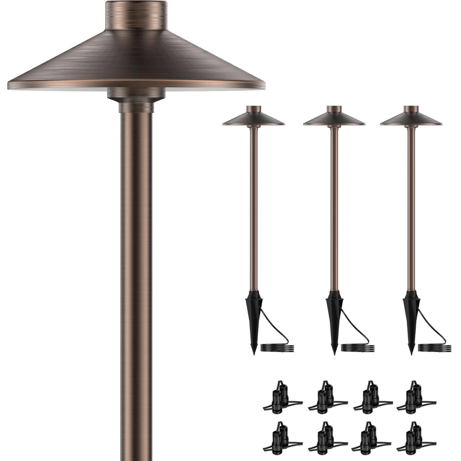 Pack Solid Brass Low Voltage Pathway Lights