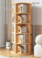 Bookshelf Tower, Round Rotating Bookcase, Revolving Bookcase for Kid and Adults