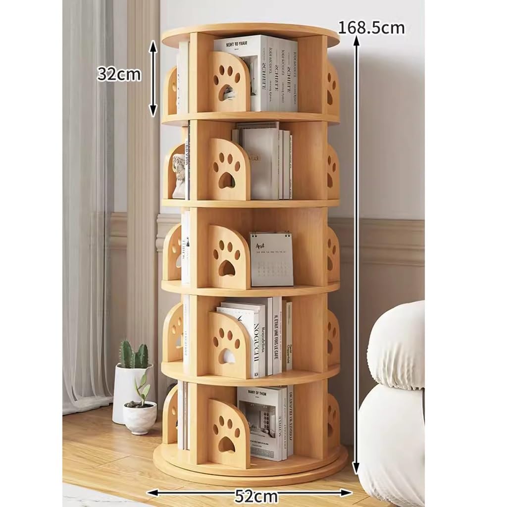 Bookshelf Tower, Round Rotating Bookcase, Revolving Bookcase for Kid and Adults