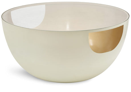 280-CT DOMA Collection Modern | Contemporary Coffee Table with Round Cream Metal