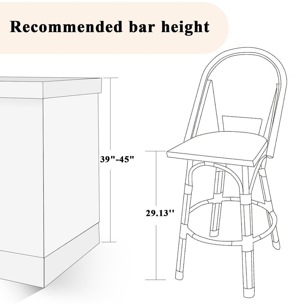 Outdoor Bar Stools Set of 2  30 Inch Bar Height Rattan Patio Barstools with Back