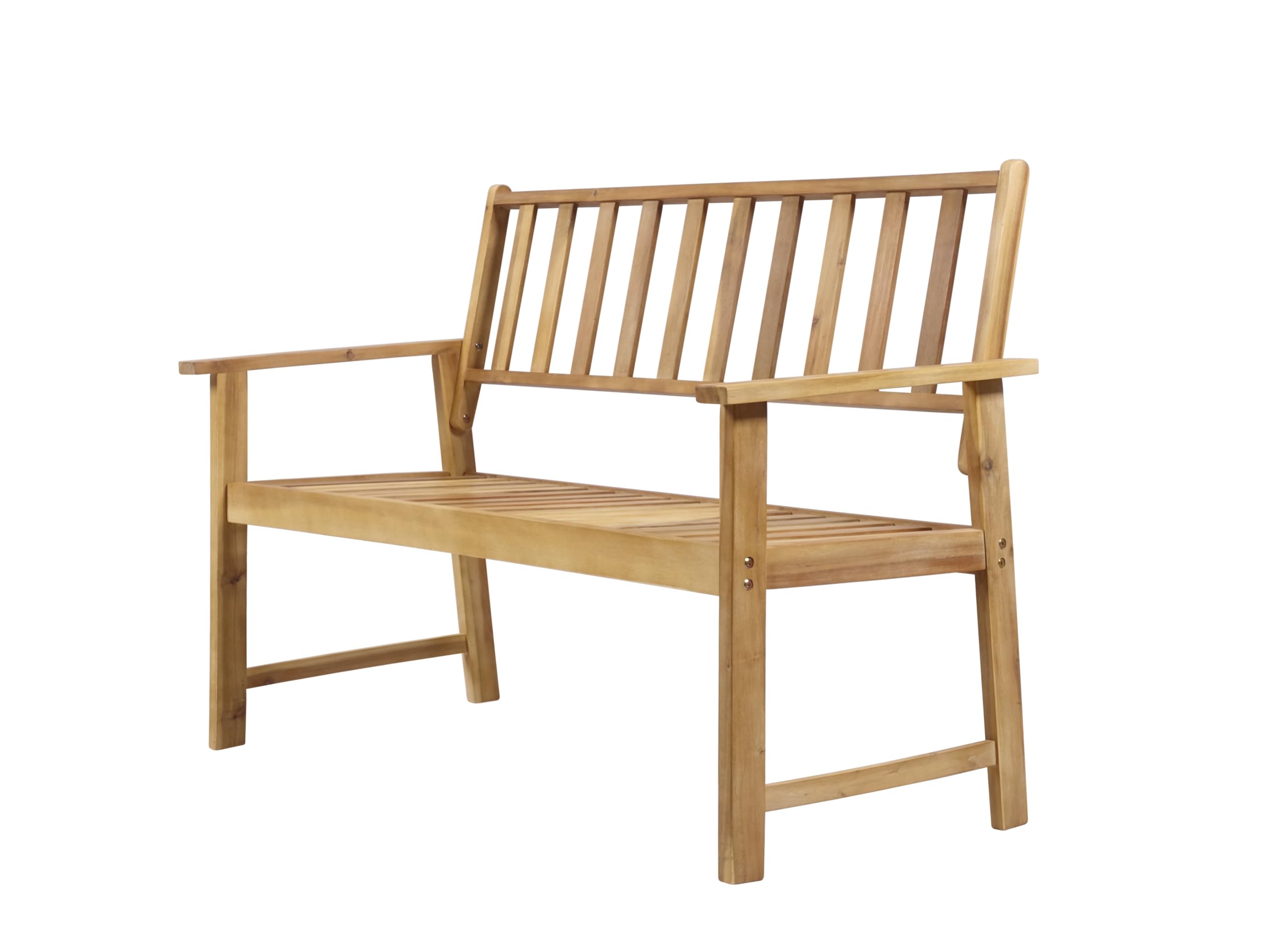 2-Seater Garden Bench, 330 lbs Capacity, in Teak Finish