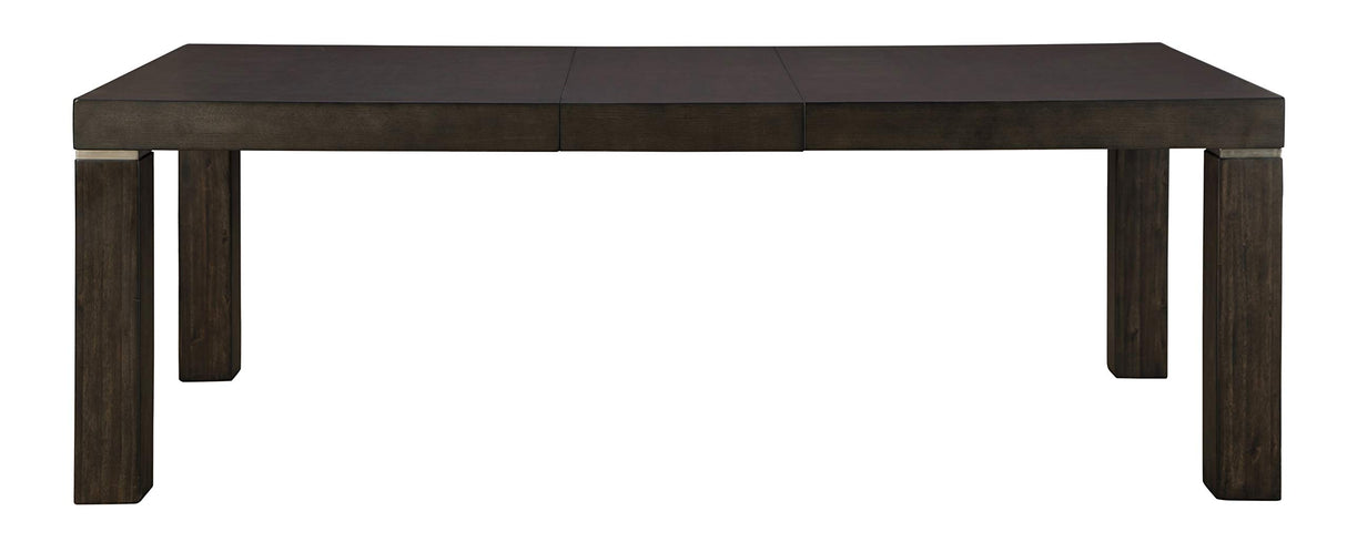 Hyndell Contemporary Dining Extension Table, Seats up to 8, Dark Brown