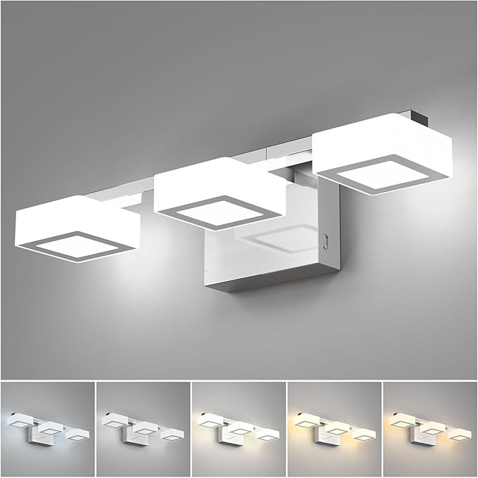 LED Modern Bathroom Light Fixtures, 4-Light Dimmable 5CCT Vanity Lights