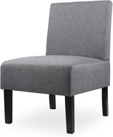 Modern Velvet Armless Accent Chair Decorative Slipper Chair Vanity Chair for Bedroom,