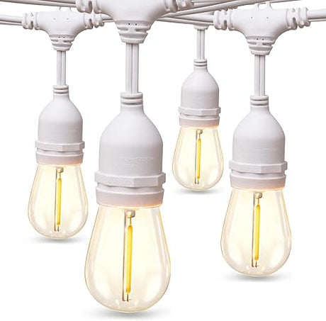 LED Outdoor String Lights 48FT with Edison Vintage Shatterproof Bulbs