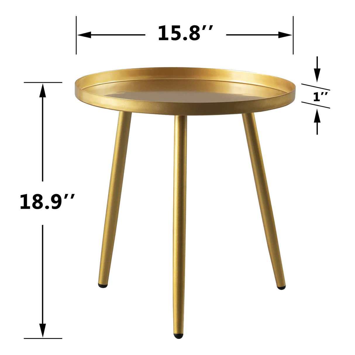 Round Side Table Living Room, Metal End Table for Bedroom Balcony and Office, Outdoor Side Table Indoor Accent Coffee Table