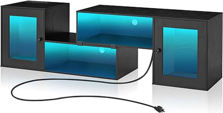 LED TV Stand for Televisions up to 70 Inchs Modern Entertainment Center