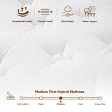 Queen Mattress, 12 Inch Hybrid Mattress in a Box, Memory Foam and Innerspring bed