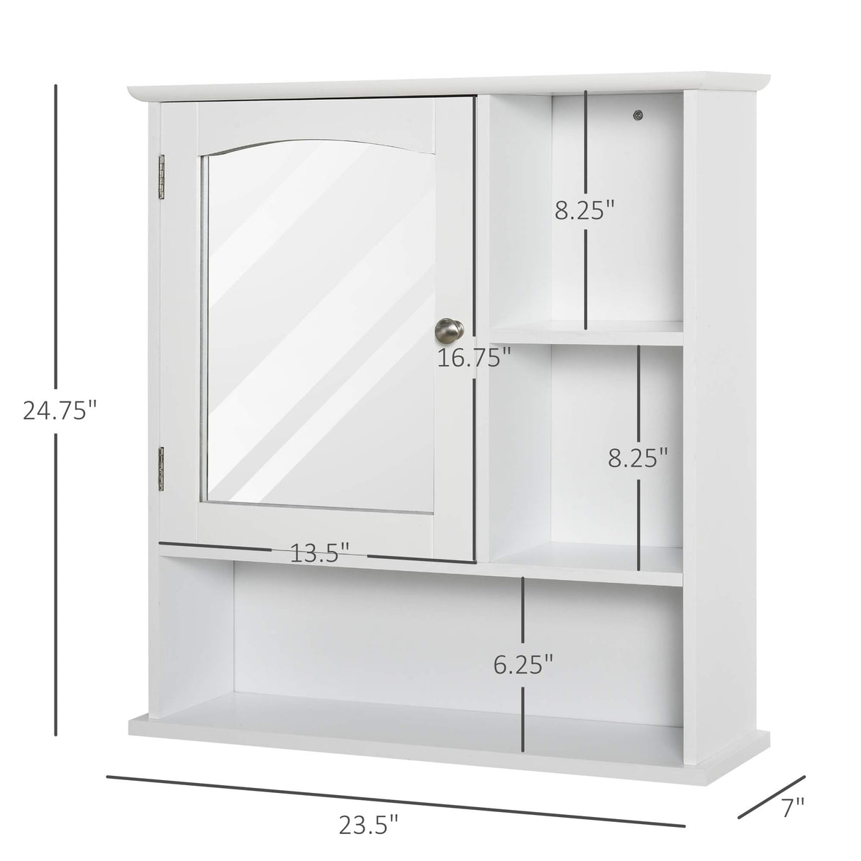 Bathroom Medicine Cabinet with Mirror, Wall-Mounted Bathroom Cabinet