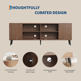 70" Fluted TV Stand with Adjustable Storage Shelves