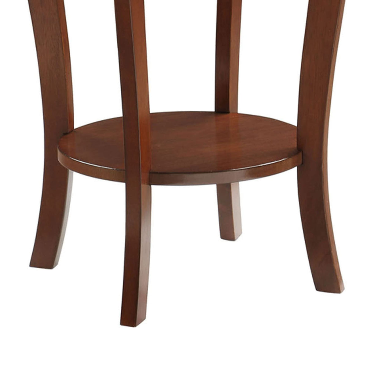 American Heritage Round End Table with Shelf, Espresso