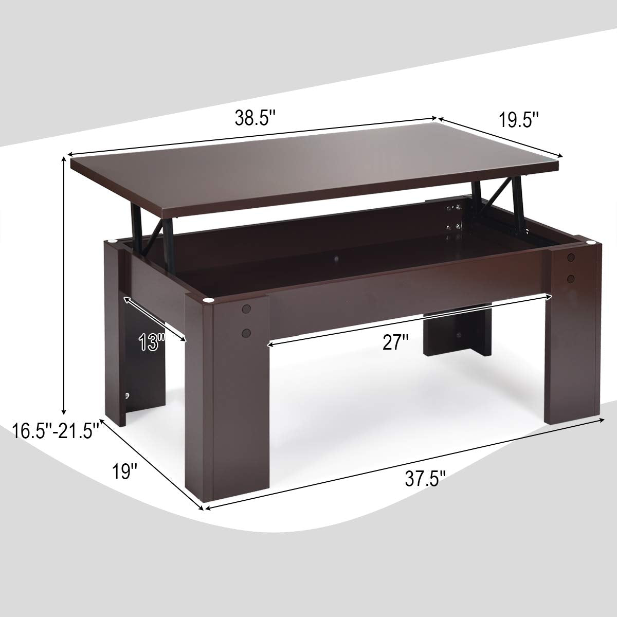 Lift Top Coffee Table, Morder Convertible Coffee Table w/Hidden Storage Compartment