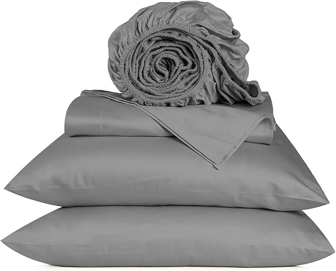 800 Thread Count Egyptian Cotton Sheets King Size, Long Staple Bed Sheets, 4 Pc Bed