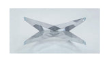 Dekel Dining Contemporary Styled Glass Table in Chrome Finish