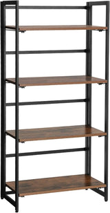 Bookshelf, 5-Tier Bookcase, Storage Shelving Unit, Display Shelf with Open Compartments