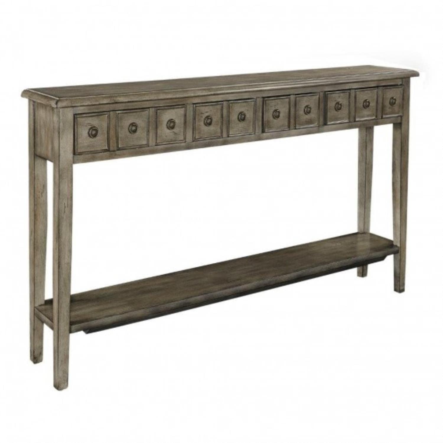 Linon Sadie Long Wood Console Table in Gray