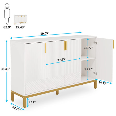 Kitchen Buffet Cabinet, 59” Buffet Sideboard Storage Cabinet, Coffee Bar Console Table for Kitchen,