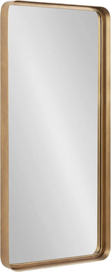 Armenta Modern Soft Rectangle Metal Framed Mirror, 20 x 42, Gol