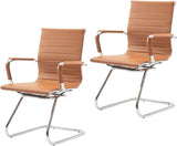 Waiting Room Chairs Leather Office Guest Chair Mid Back Reception Chairs