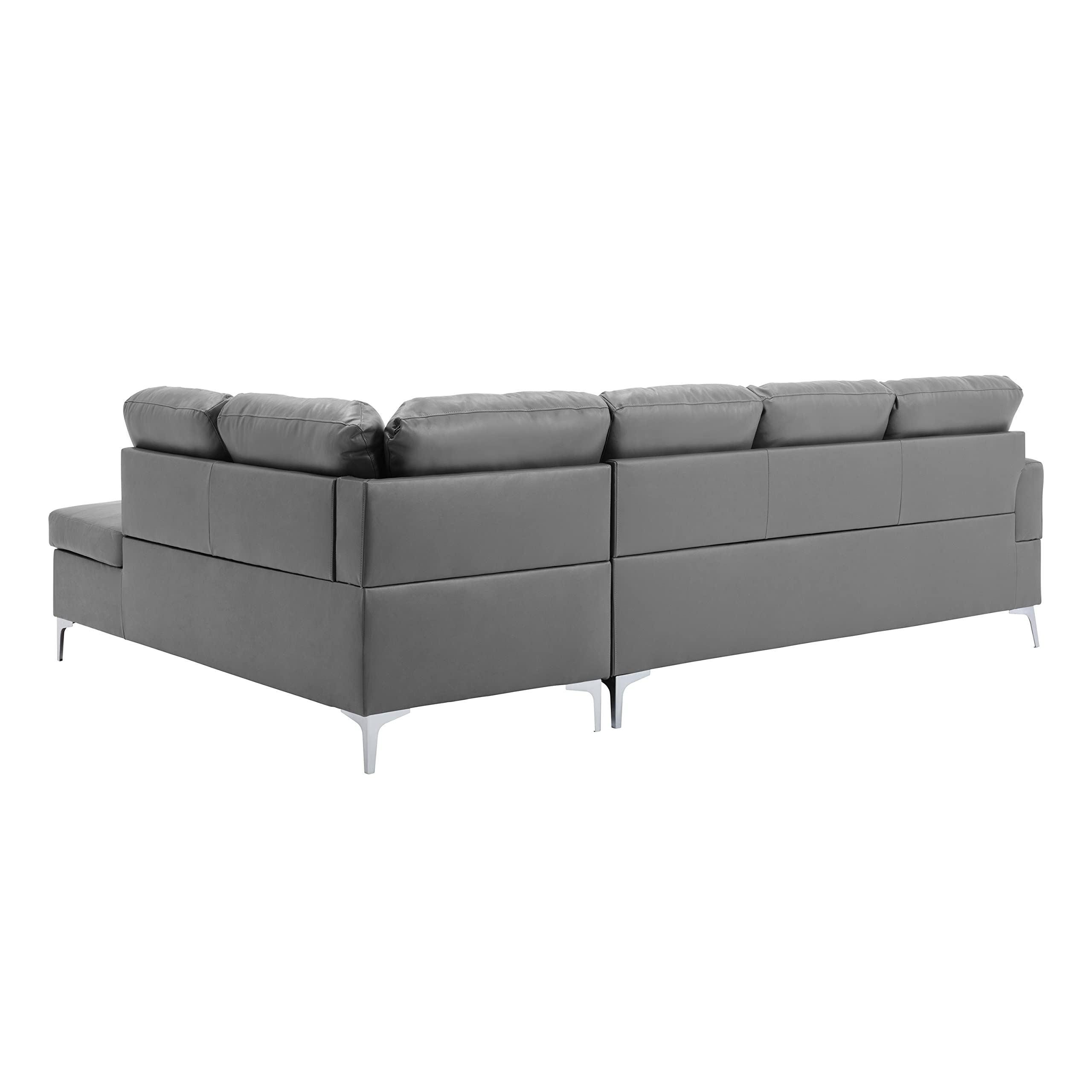 Dani 2-Piece Faux Leather Tufted Sectional Sofa with Right Chaise