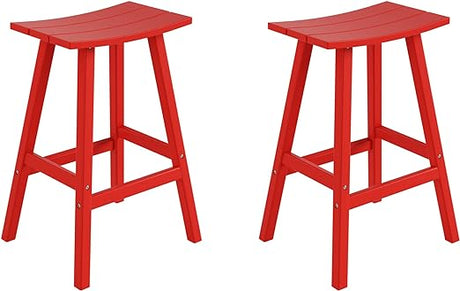 Malibu 29 Inch Outdoor Bar Stools, All Weather Resistant Poly Lumber Adirondack Bar