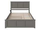 Madison Queen Platform Bed with Matching Footboard and Turbo Charger with Twin Extra